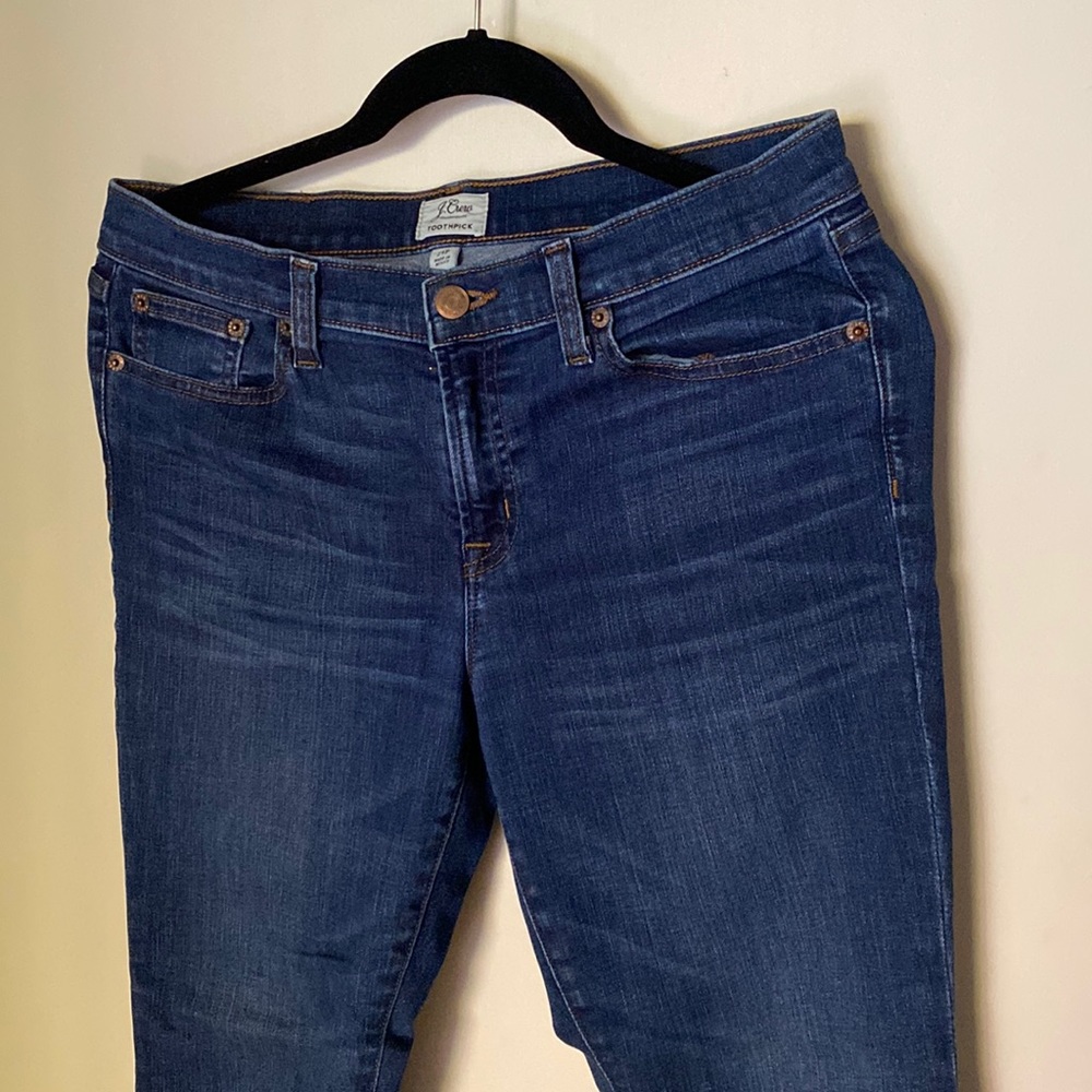 Jcrew 9inch toothpick in a blue wash